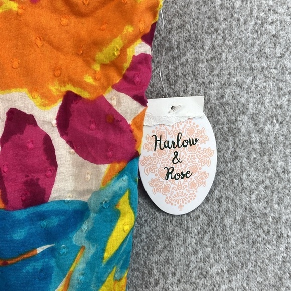 Harlow & Rose colorful cami top midi dress tropical full button lace ruffle trim - Picture 6 of 16